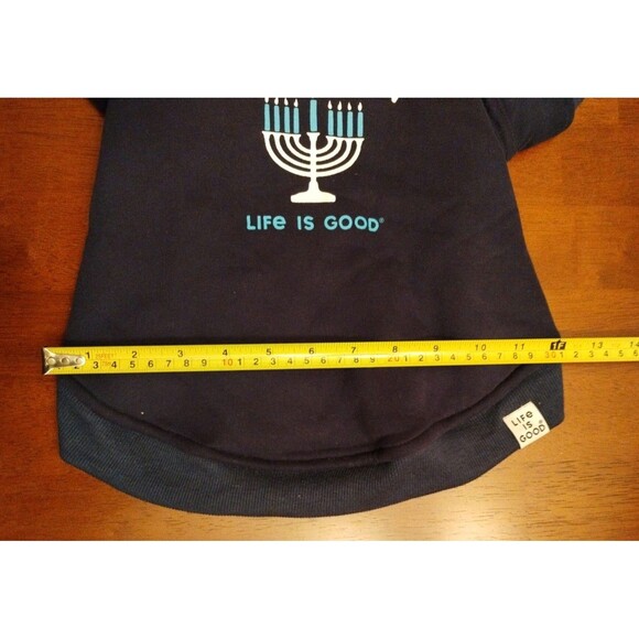 Life Is Good Dog Hoodie Holiday Sweater Hanukkah Menorah, Medium, Poodle Beagle - Picture 7 of 11